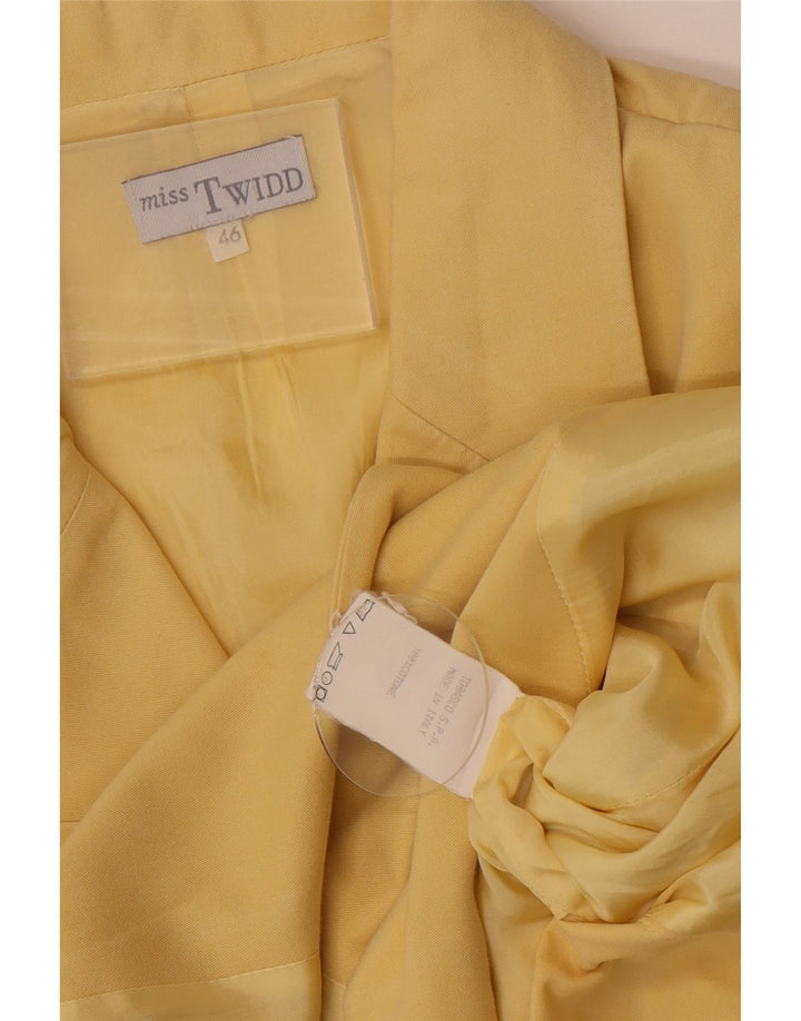 Misstwidd Kurzärmliger Damen-Blazer mit 4 Knöpfen, Gr. 46, Gelb