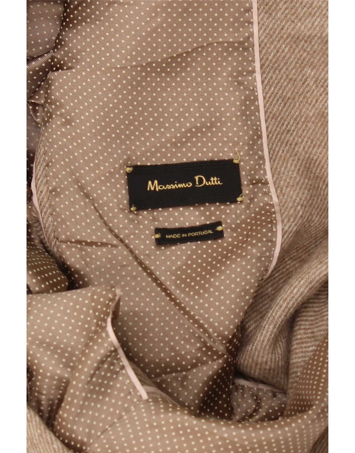 Massimo Dutti Damen 1-Knopf-Blazerjacke UK 12 Mittelbeige