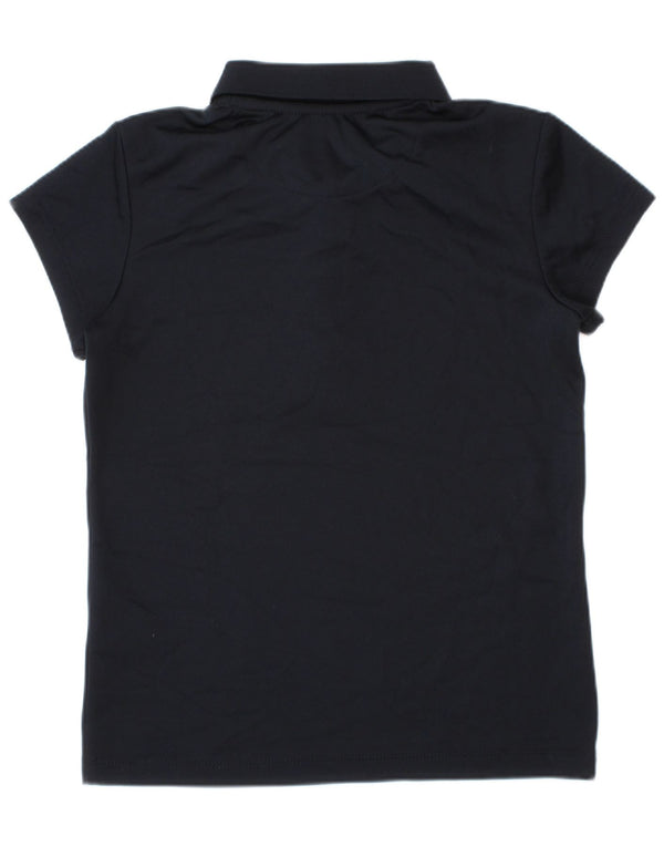 Izod Mädchen-Poloshirt mit normaler Passform, 7–8 Jahre, Größe S, Marineblau, Polyester