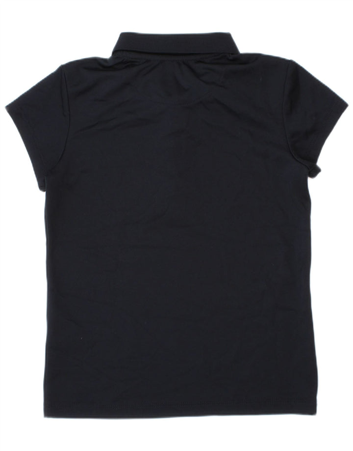 Izod Mädchen-Poloshirt mit normaler Passform, 7–8 Jahre, Größe S, Marineblau, Polyester