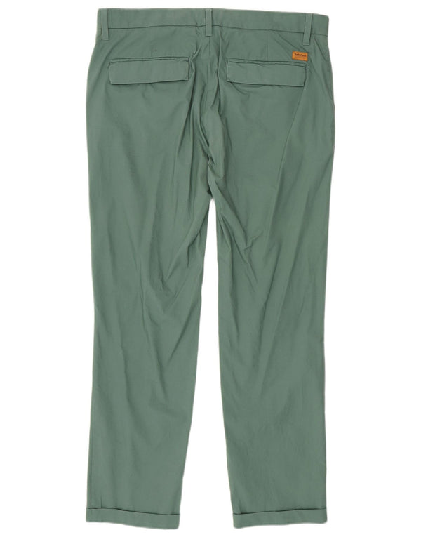 Timberland Mens Pegged Chino Trousers W36 L30 Green Cotton