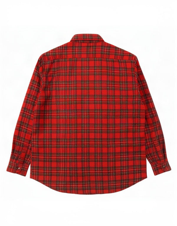 Vintage Herren Overshirt Shirt Größe 43 Großes rot kariertes Acryl