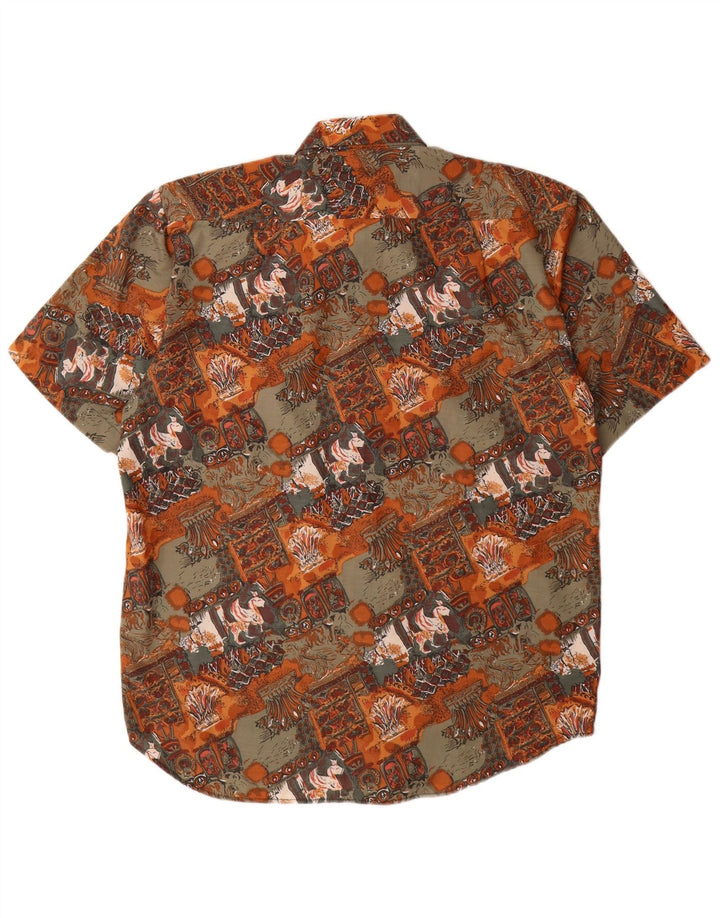 Vintage Herren Hemd mit abstraktem Muster, Größe 39, mittelmehrfarbig