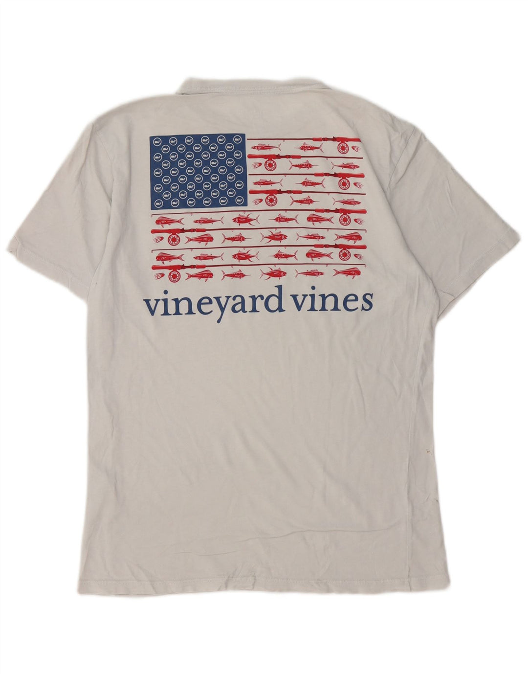 VINEYARD VINES Herren-T-Shirt mit Grafik, Größe S, cremefarbene Baumwolle