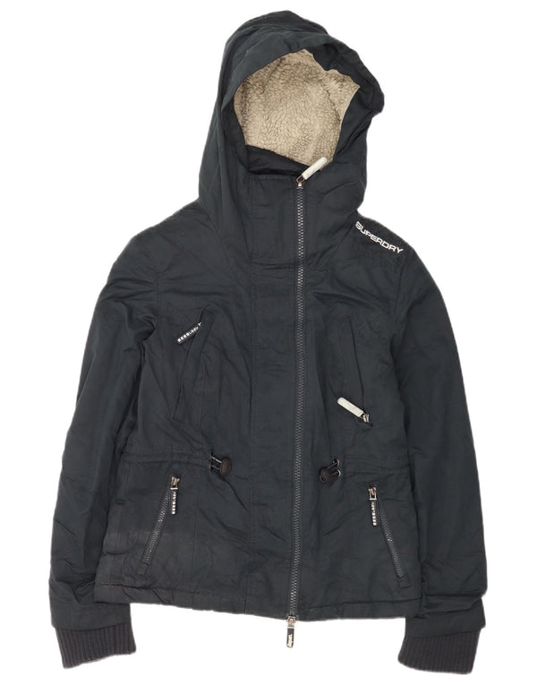 Superdry Damen Graphic Windjacke UK 10 Small Marineblau