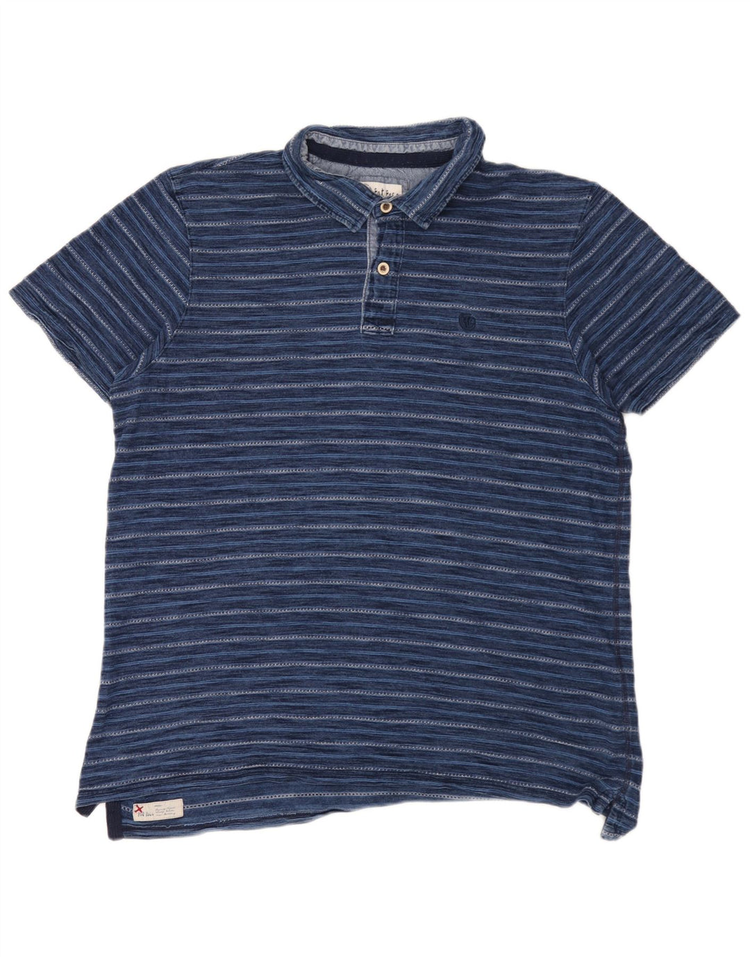Fat Face Herren-Poloshirt XL, blau gestreift, Baumwolle