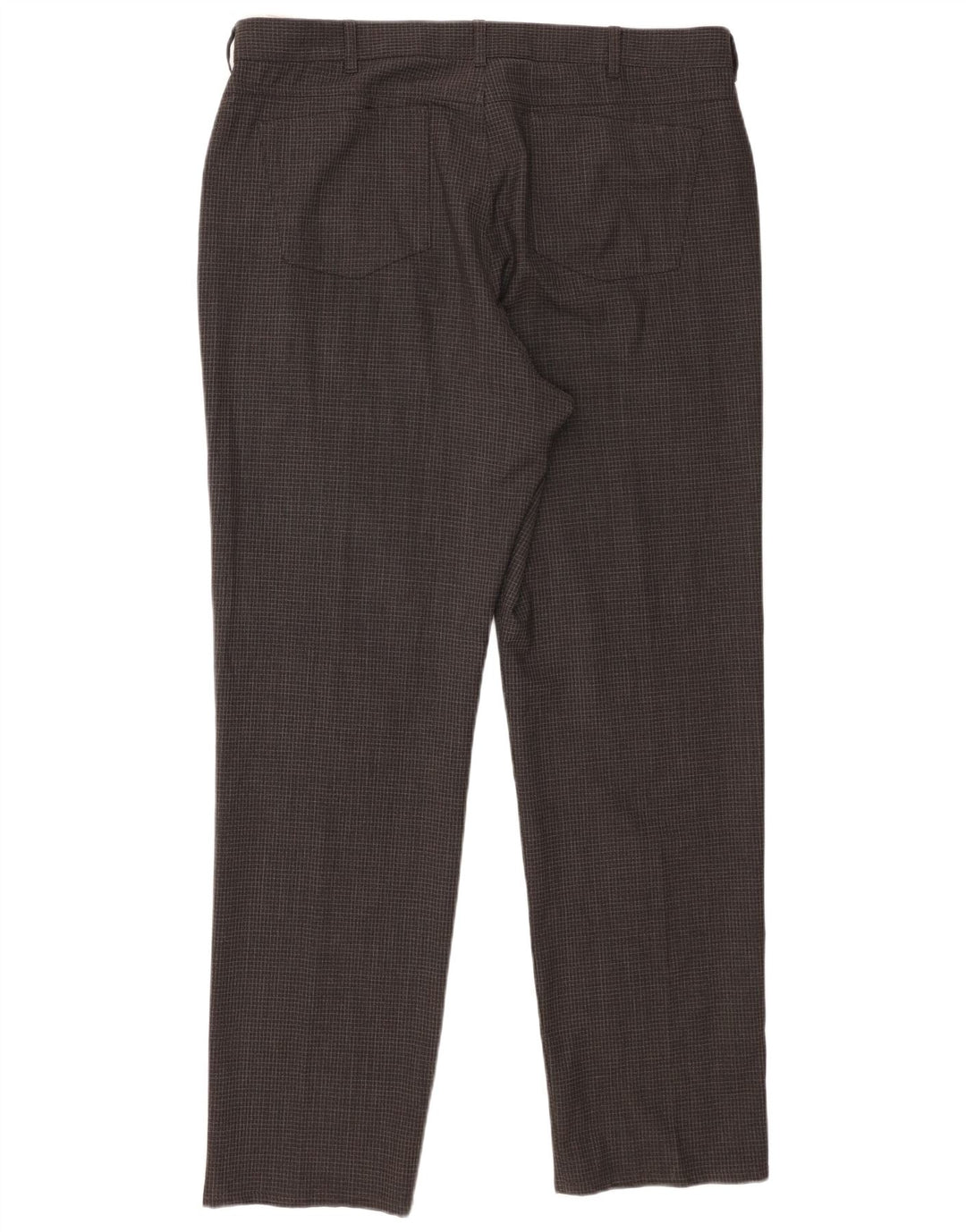 Marks & Spencer Herren-Freizeithose, gerade, W38, L31, grau kariertes Polyester