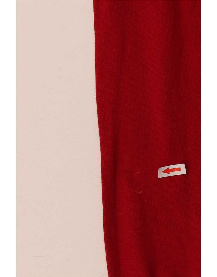 Zara Damen-Pullover mit V-Ausschnitt, UK 12, mittelrote Baumwolle