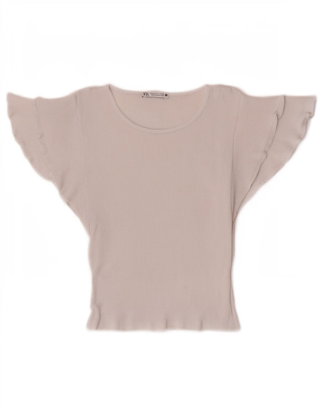 Zara Damen Crop Batwing Bluse Top UK 8 Small Weiße Baumwolle