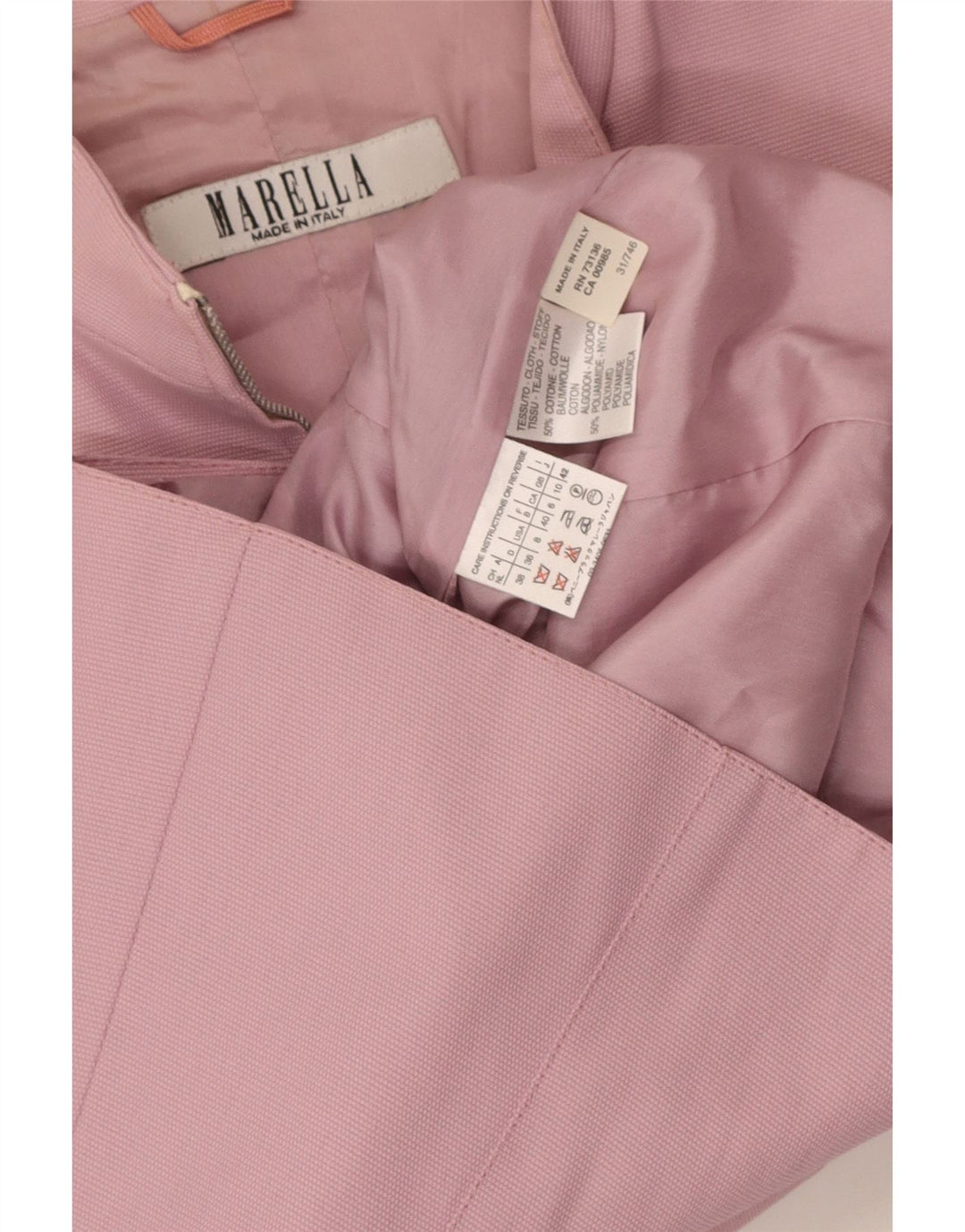 Marella Damen-Blazer mit durchgehendem Reißverschluss, Gr. 10, Größe S, Rosa, Baumwolle
