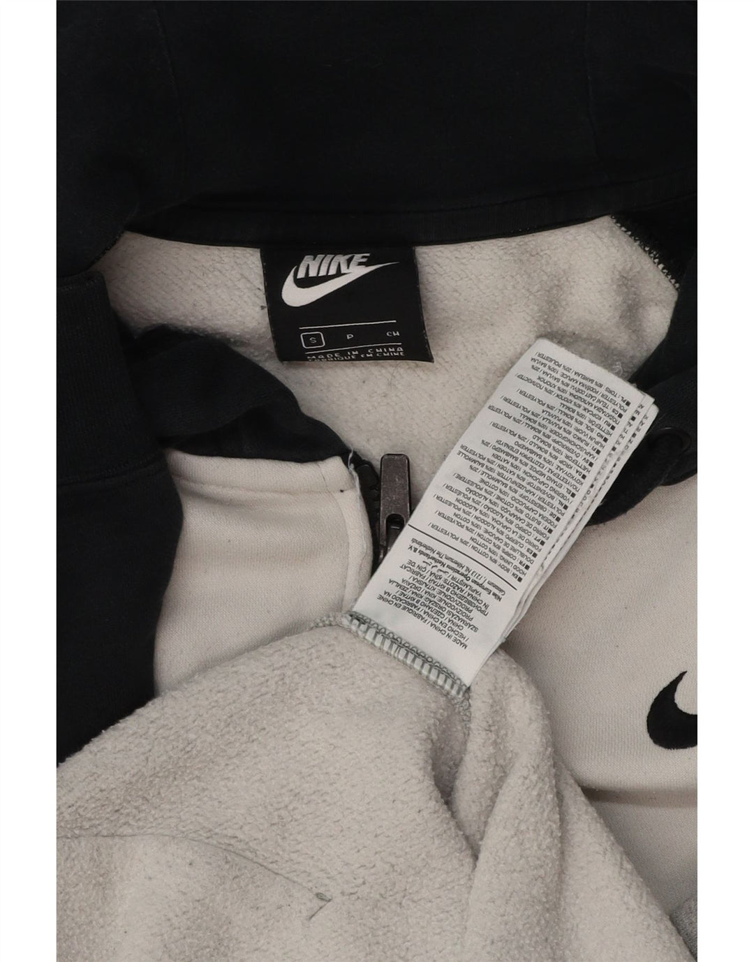 NIKE Mens Graphic Zip Hoodie Sweater Small Multicoloured Colourblock