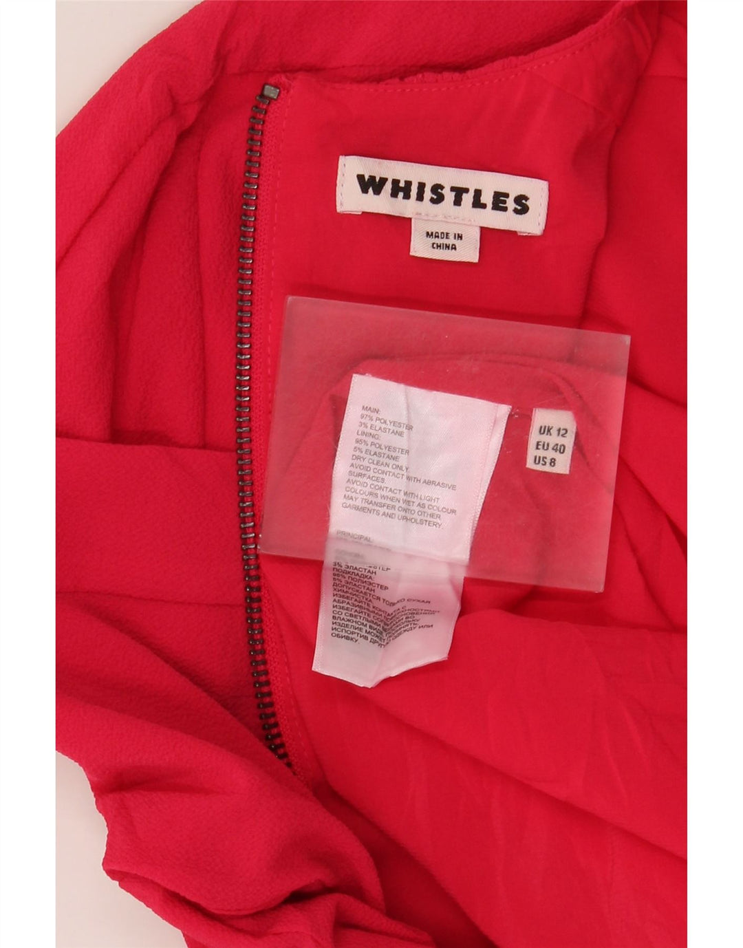 Whistles Damen Etuikleid UK 12 Mittelrotes Polyester