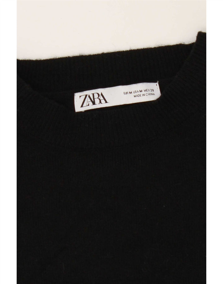 Zara Damen-Pullover, übergroß, Rundhalsausschnitt, Gr. 14, mittelschwarz