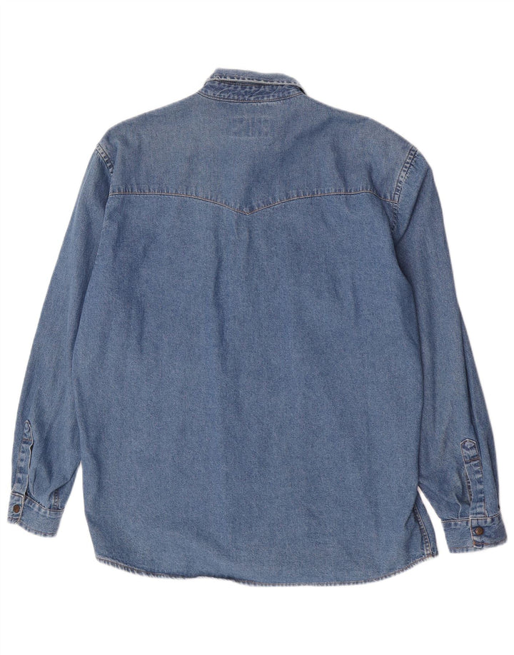 Vintage Herren Jeanshemd Groß Blau