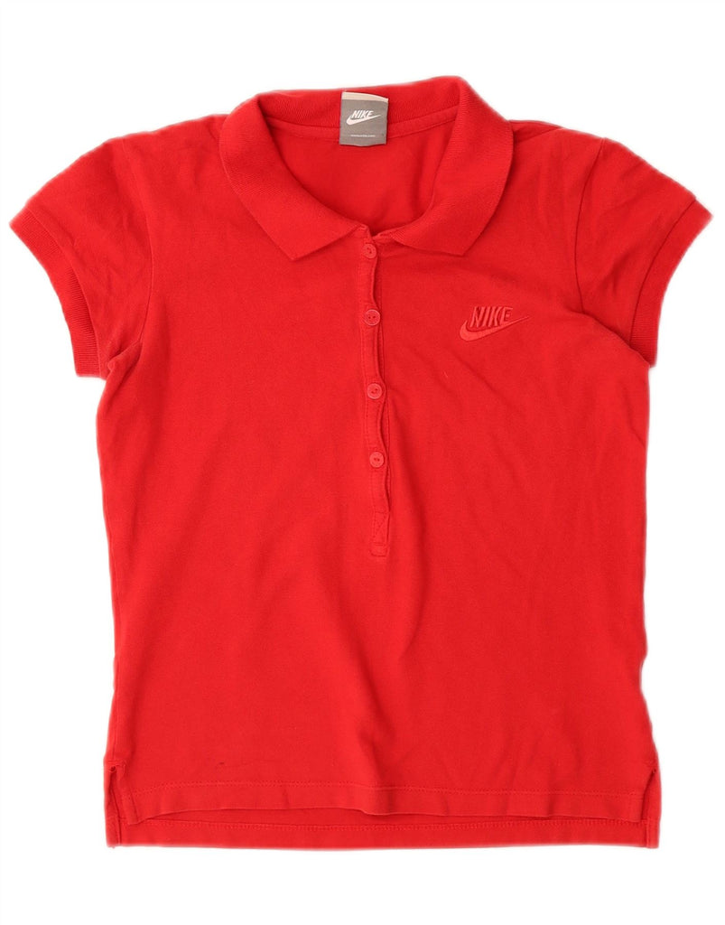 NIKE Womens Polo Shirt UK 10/12 Medium Red Vintage Nike and Second-Hand Nike from Messina Hembry 