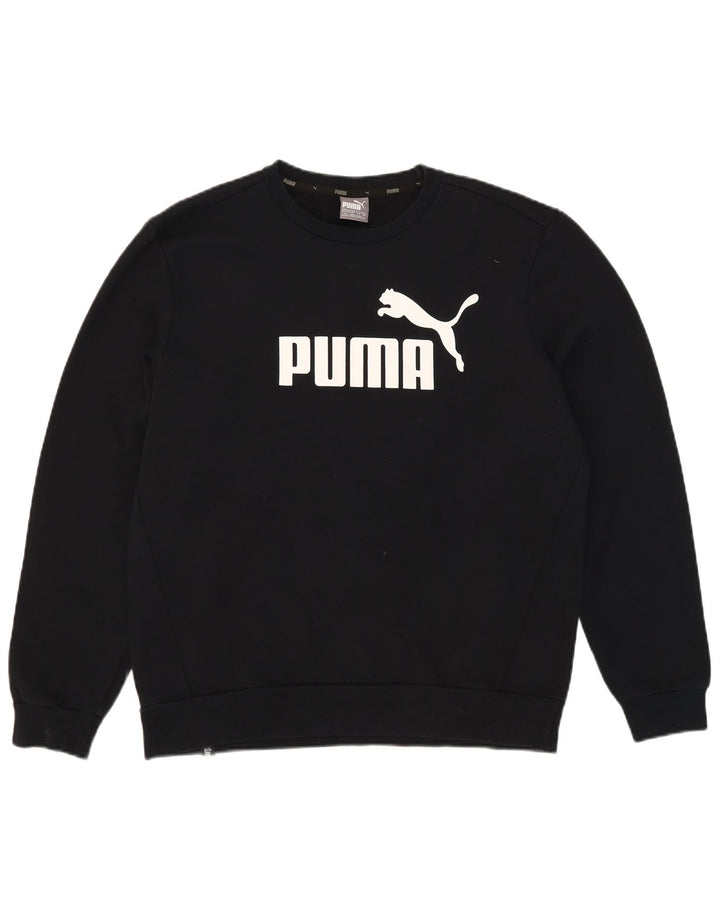 Puma Herren Grafik-Sweatshirt-Pullover, groß, schwarze Baumwolle