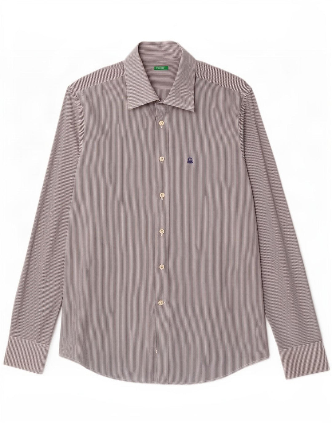 Benetton Herrenhemd Medium Navy Blue Nadelstreifen