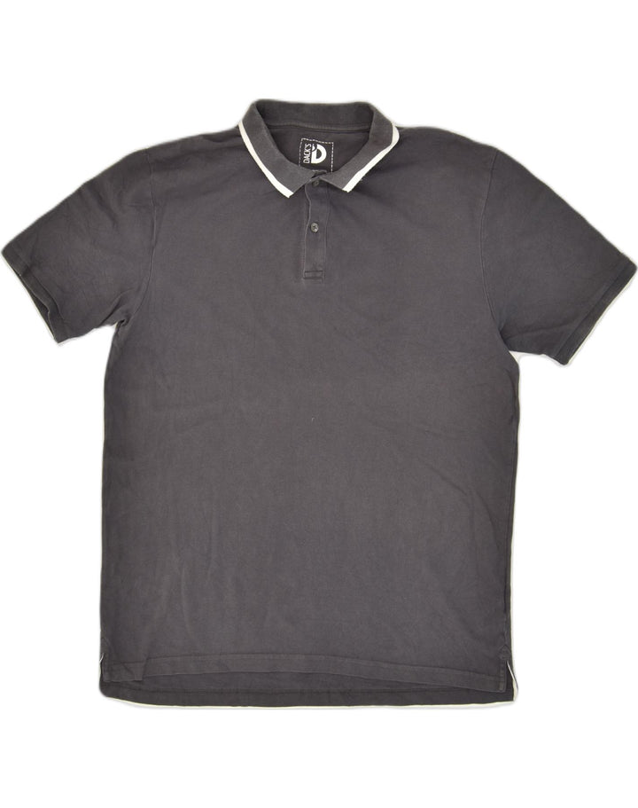 DACK'S Mens Polo Shirt 2XL Grey Cotton | Vintage Dack's | Thrift | Second-Hand Dack's | Used Clothing | Messina Hembry 