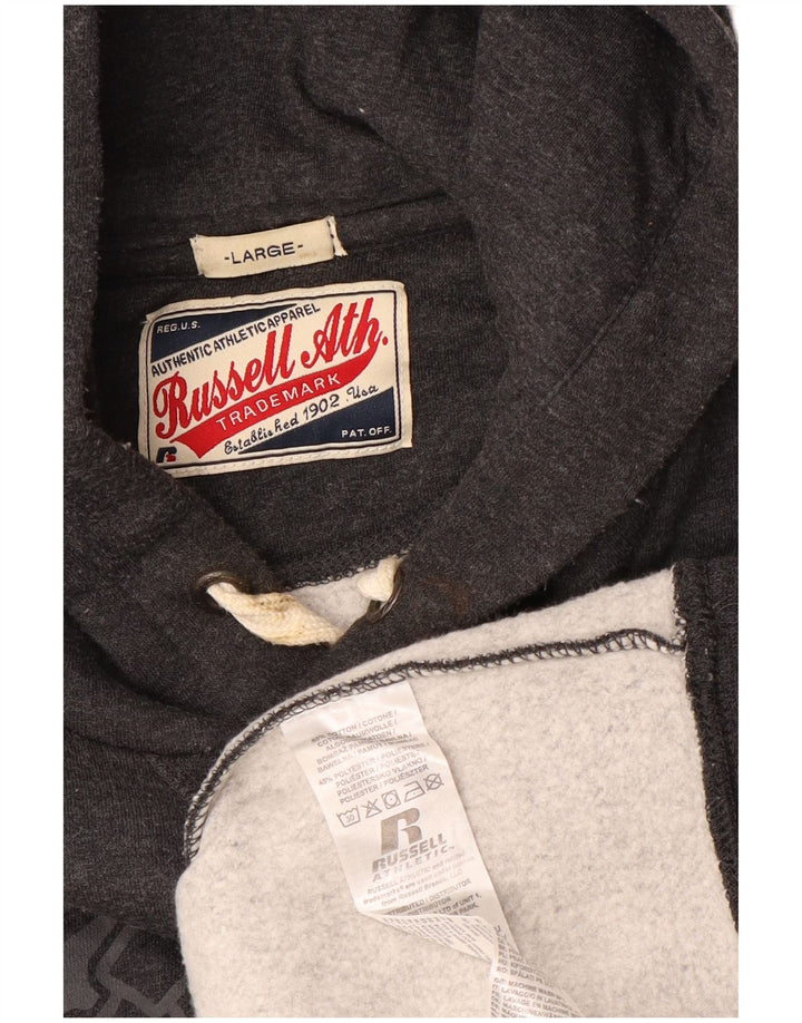RUSSELL ATHLETIC Herren-Kapuzenpullover mit Grafik, groß, graue Baumwolle