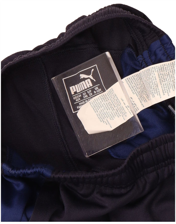 PUMA Jungen-Trainingshose, 9–10 Jahre, marineblaues Farbblock-Polyester