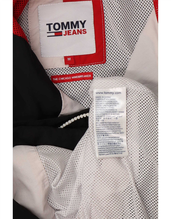 Tommy Hilfiger Herren-Windbreaker-Jacke, UK 38, Mittelweiß, Farbblock