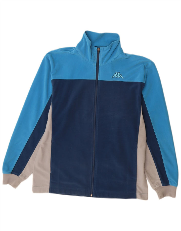 KAPPA Herren-Trainingsanzug-Oberteil, Jacke, klein, blau, Farbblock-Polyester