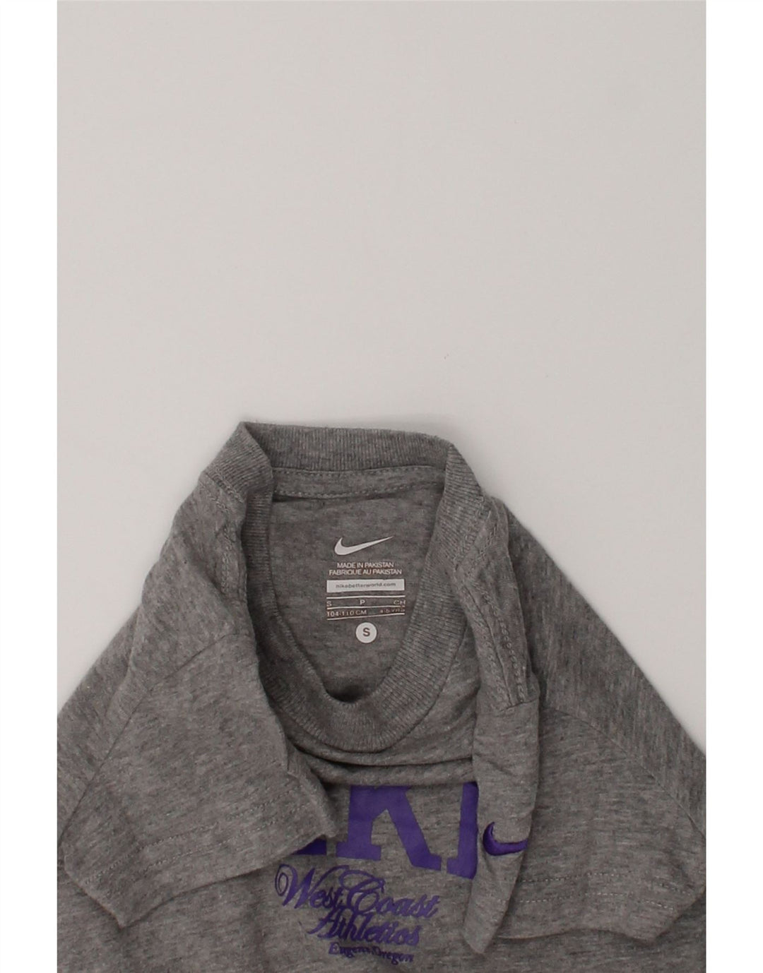 NIKE Girls Graphic T-Shirt Top 4-5 Years Small Grey Cotton | Vintage Nike | Thrift | Second-Hand Nike | Used Clothing | Messina Hembry 
