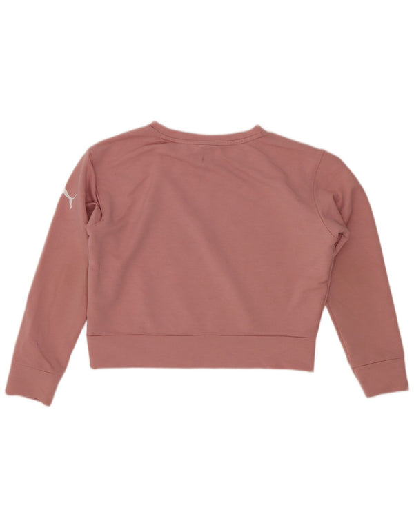 Puma Mädchen Crop Graphic Sweatshirt Pullover 9–10 Jahre Rosa Baumwolle