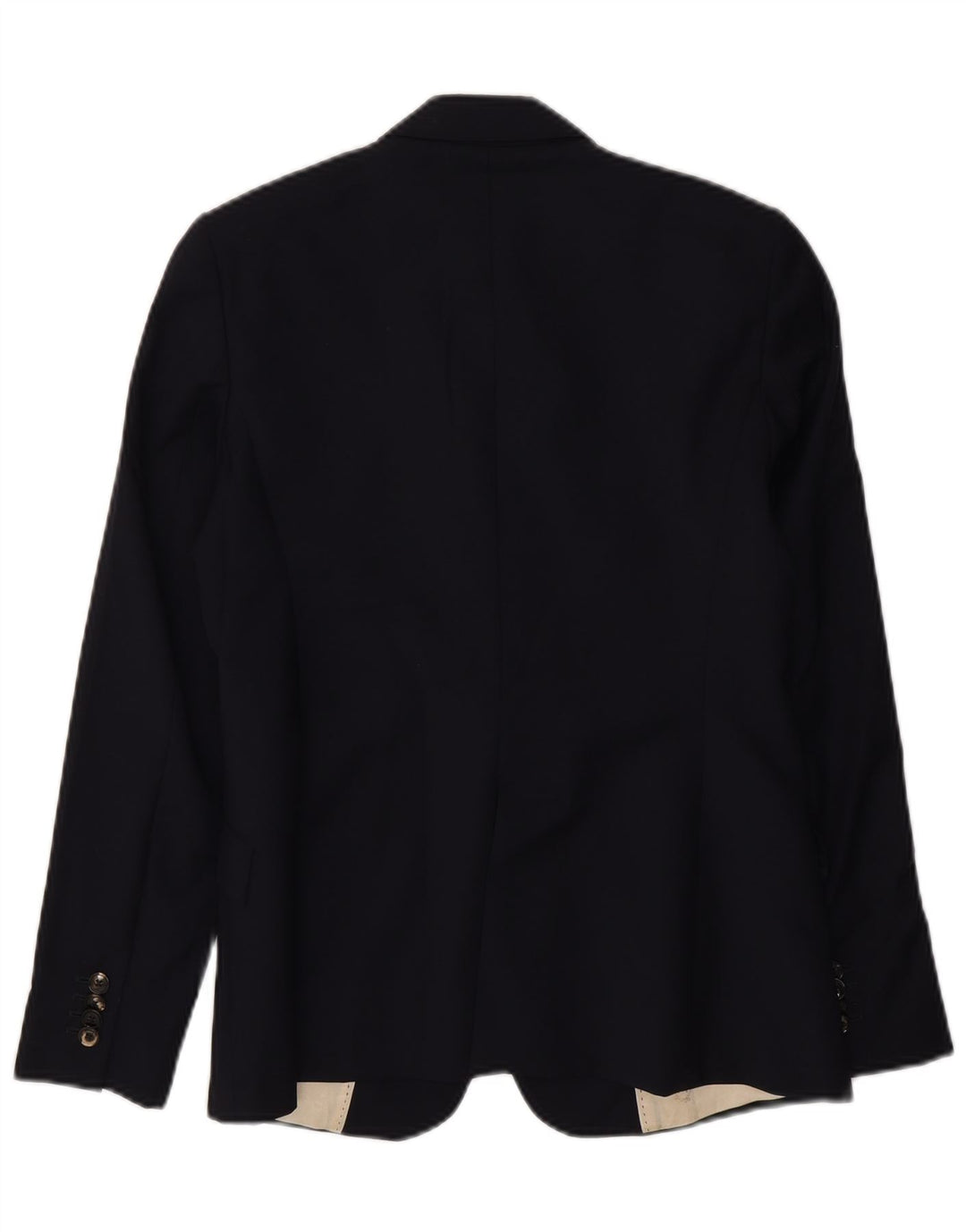 Massimo Dutti Damen-Blazerjacke mit 2 Knöpfen, EU 40, mittelmarineblaue Wolle