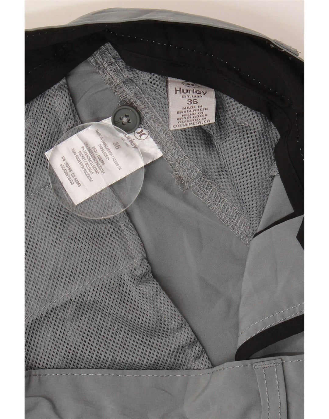Hurley Herren Chinoshorts W36 Large Grau Polyester