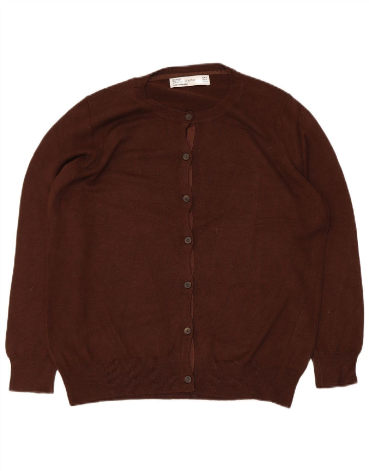 Zara Damen Strickjacke UK 14 Mittelbraune Viskose