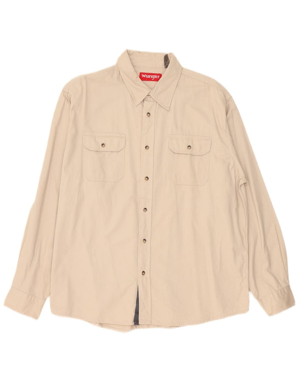 Wrangler Herrenhemd XL Beige Baumwolle