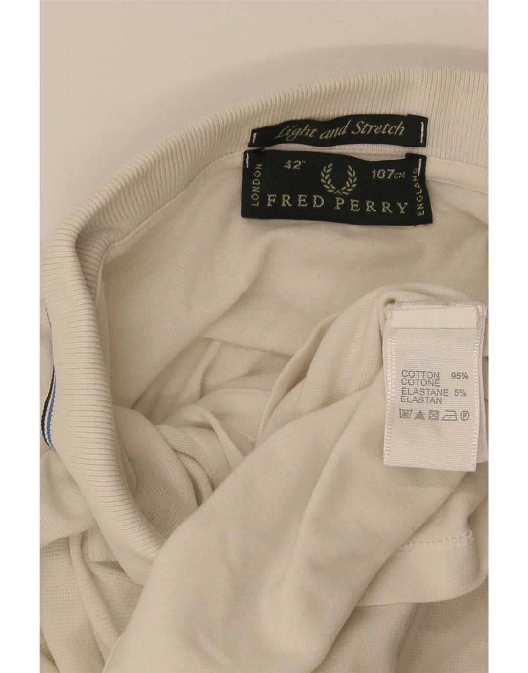 Fred Perry Herren-Poloshirt aus mittelweißer Baumwolle