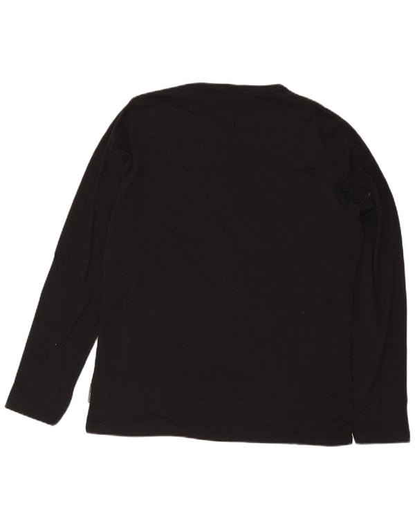 French Connection Herren-Top, langärmelig, XL, schwarze Baumwolle