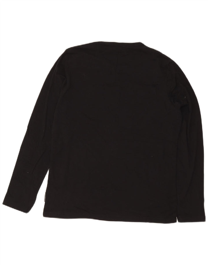 French Connection Herren-Top, langärmelig, XL, schwarze Baumwolle