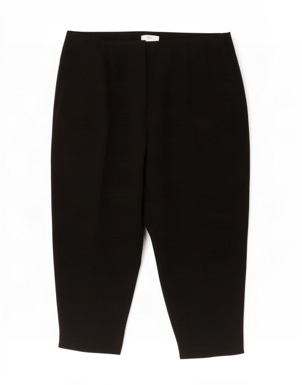 Marks & Spencer Damen-Hose mit hoher Taille, kurz geschnitten, UK 22, 3XL, W42, L24, Schwarz