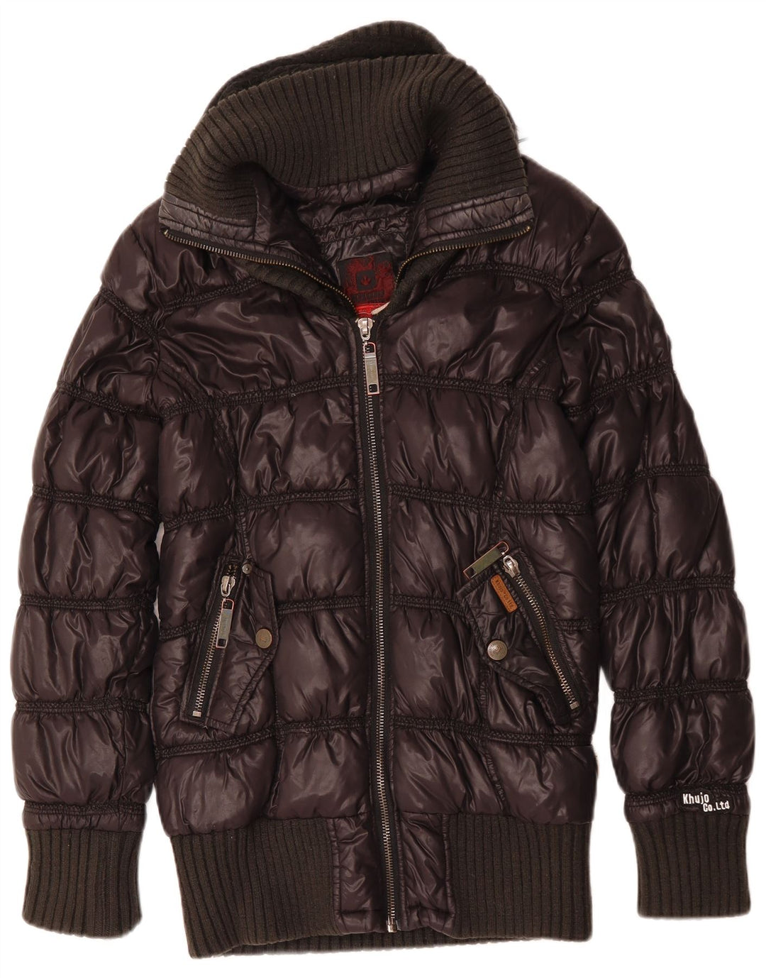 KHUJO Wattierte Damenjacke mit Kapuze UK 18 XL Marineblau