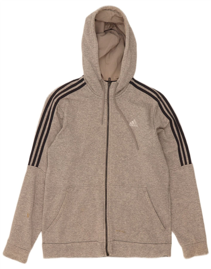 Adidas Herren 3D Arc Zip Hoodie Pullover mittelgraue Baumwolle