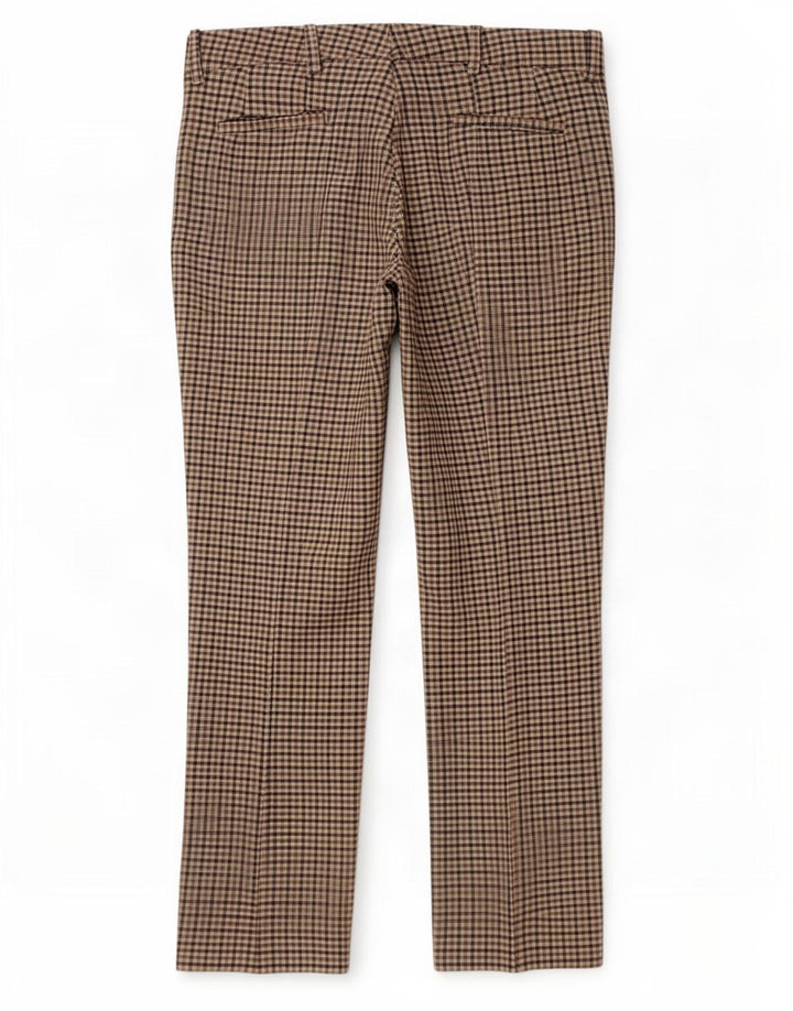 Gerade Chino-Hose für Damen von Zara, mittelgroß, W28, L28, braun kariertes Polyester