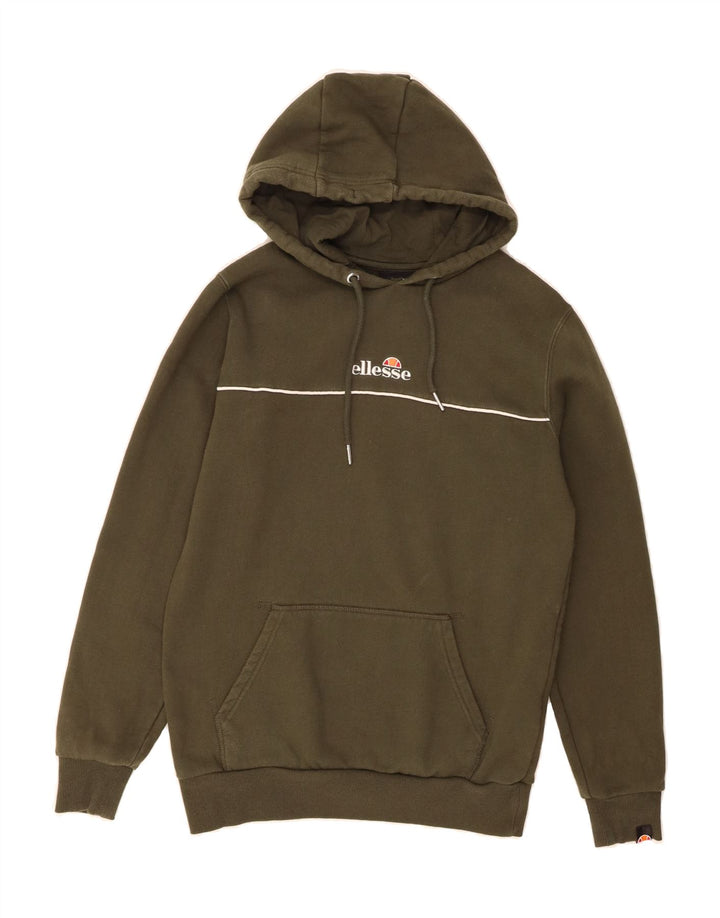 ELLESSE Mens Hoodie Jumper Small Khaki Cotton Vintage Ellesse and Second-Hand Ellesse from Messina Hembry 