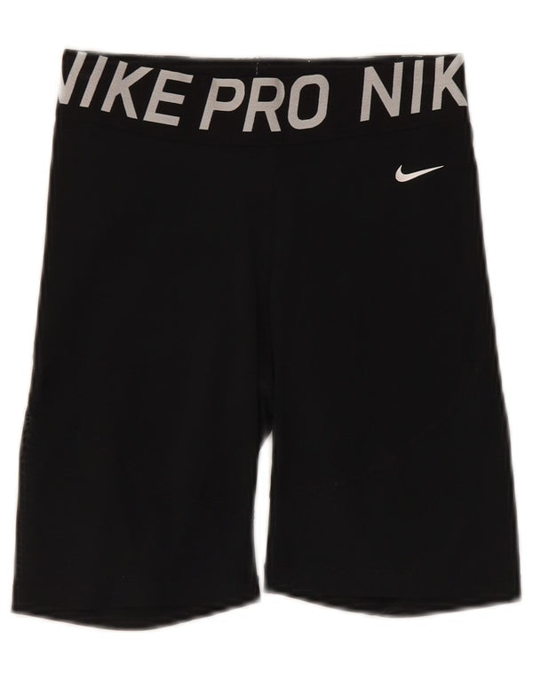 Nike Damen Graphic Slim Fit Sport Shorts UK 10 Small Schwarz Sport
