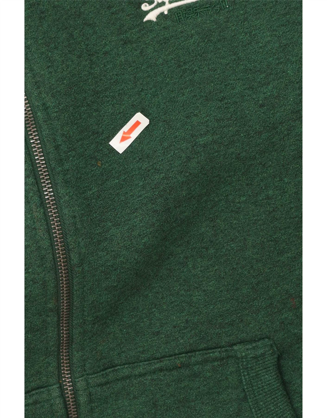 Superdry Herren-Kapuzenpullover mit Reißverschluss, mittelgrüne Baumwolle