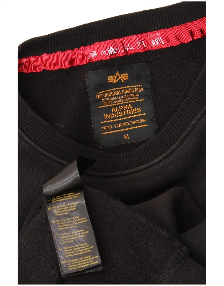 Alpha Industries Herren-Sweatshirt mit Grafik, mittelschwarz, Baumwolle
