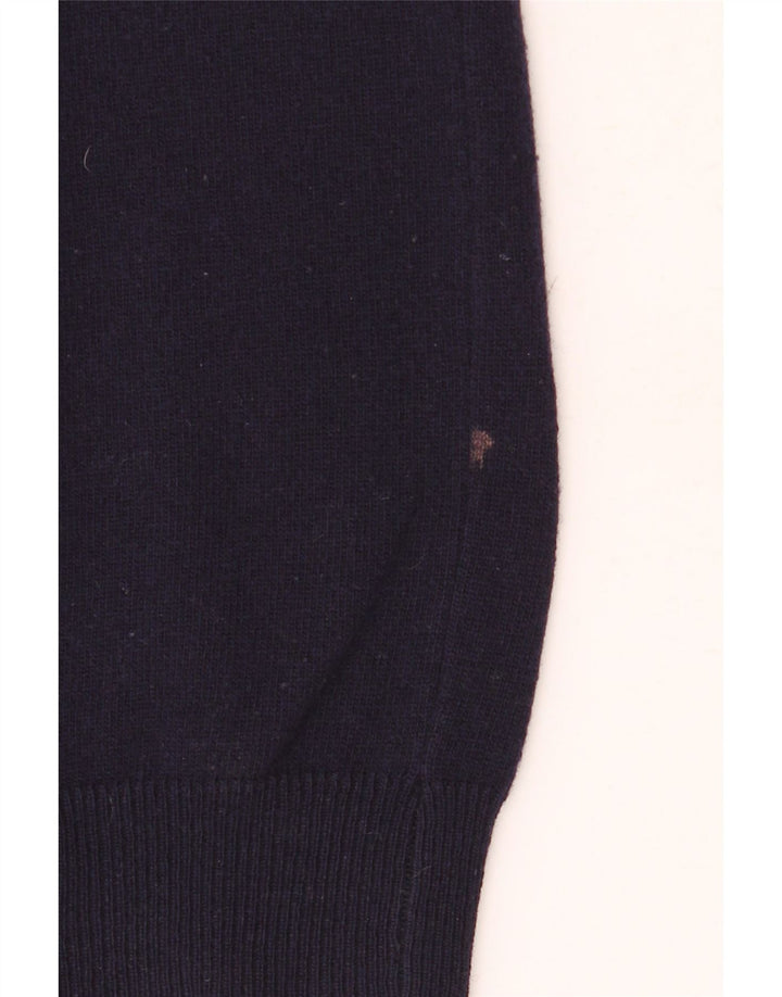 Henry Cottons Herren-Pullover mit V-Ausschnitt, groß, marineblau, Schurwolle
