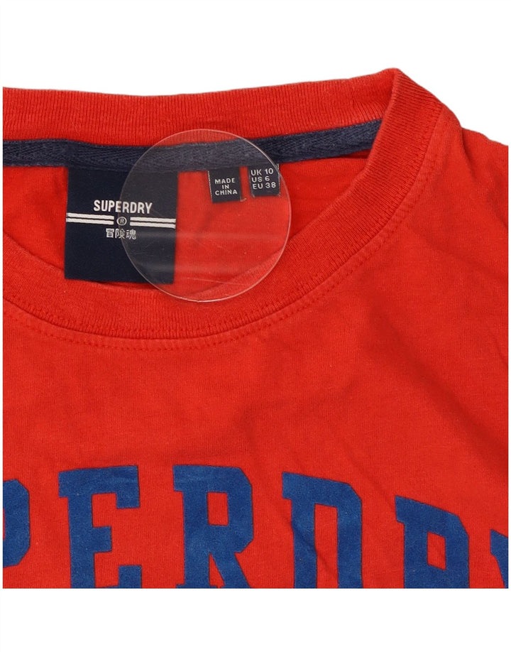Superdry Damen Grafik-T-Shirt-Oberteil UK 10 Small Rot