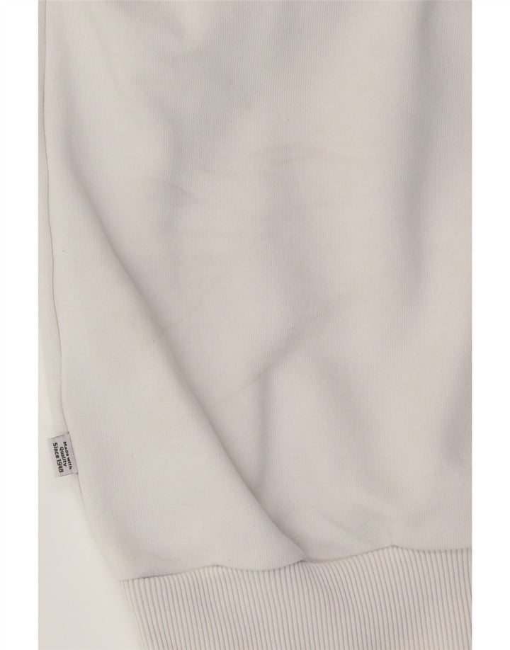 PUMA Womens Oversized Graphic Sweatshirt Jumper UK 6 XS White Vintage Puma and Second-Hand Puma from Messina Hembry 