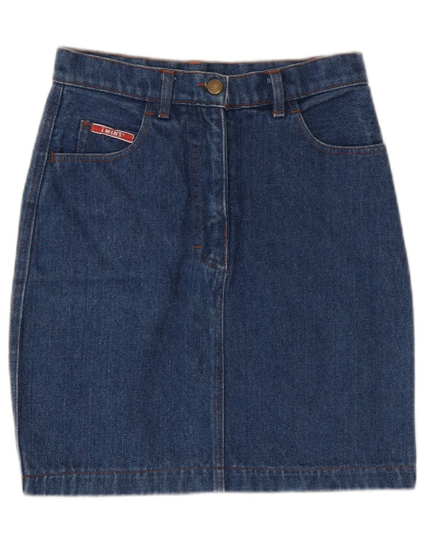 Vintage Damen Jeansrock mit hoher Taille, groß, W26, blaue Baumwolle