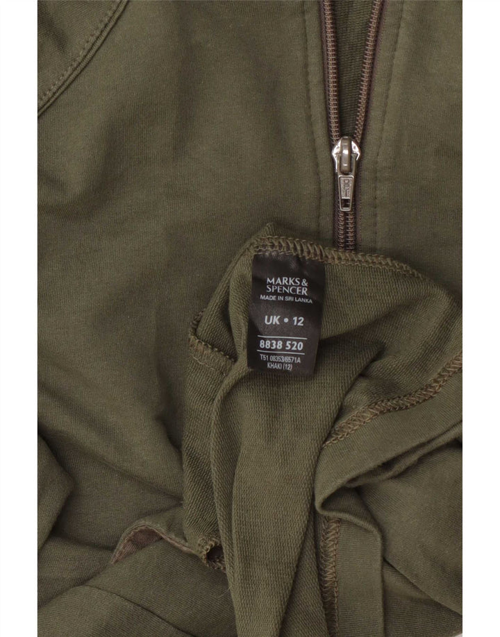 Marks & Spencer Damen-Trainingsanzugoberteil, Jacke, UK 12, mittlere Khaki-Baumwolle