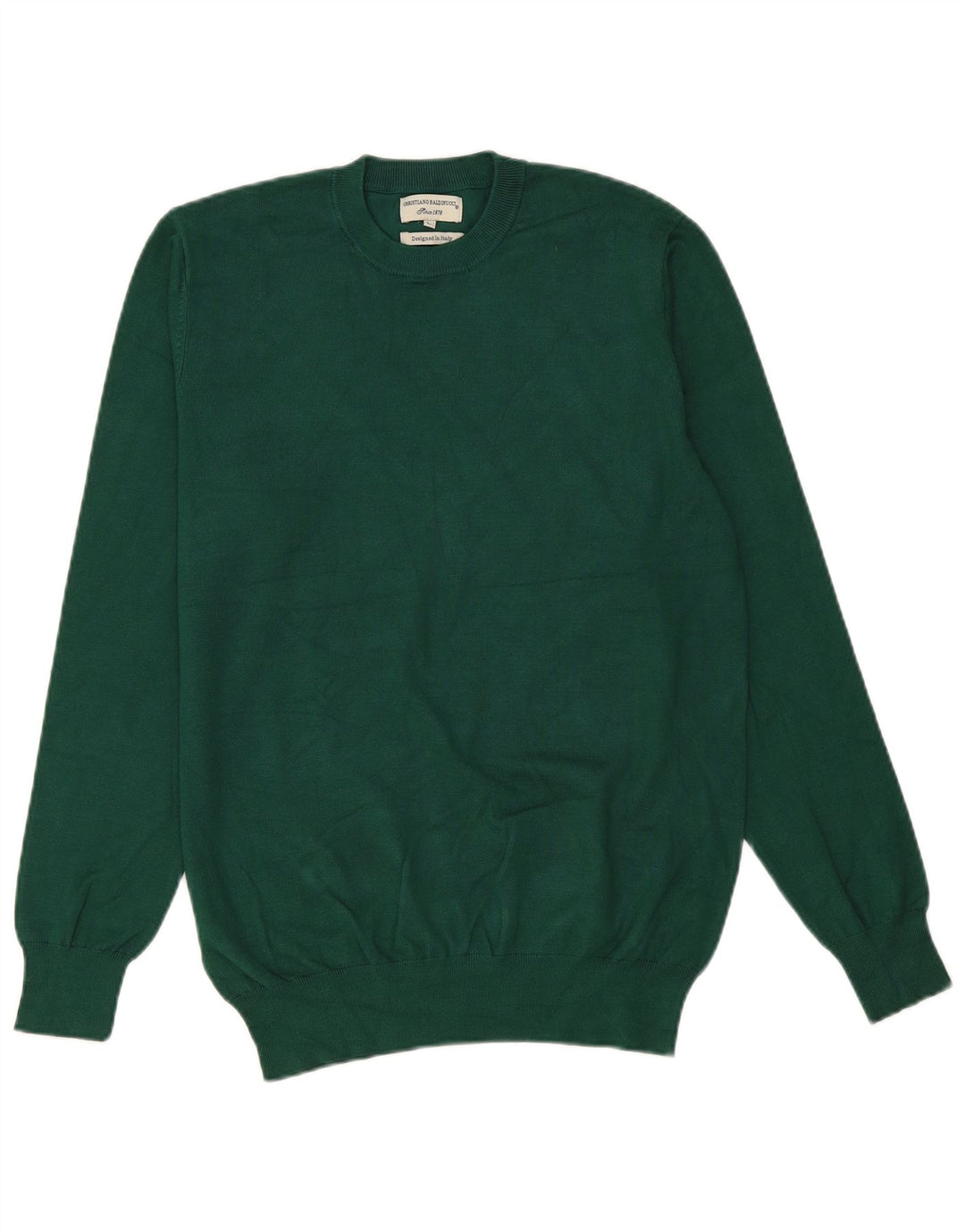 Vintage Herren Pullover mit Rundhalsausschnitt, groß, grüne Viskose