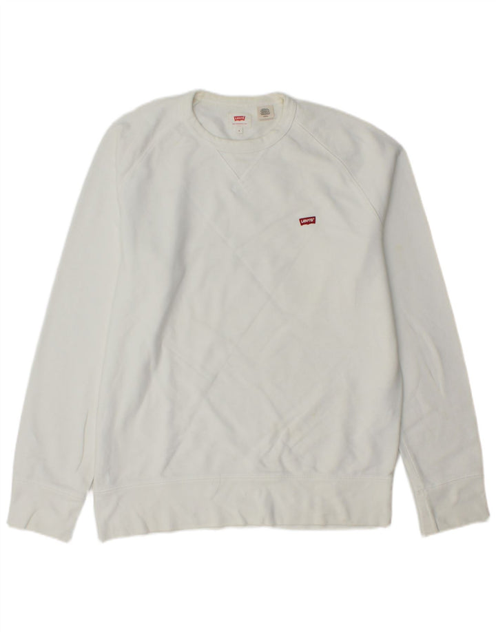 Levi's Herren-Sweatshirt-Pullover, Größe S, weiße Baumwolle